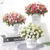 Fleurs décoratives 13 têtes/1 paquet de roses camélia artificielles, décorations d'extérieur pour jardin, fête, mariage, automne, ameublement, fausse fleur