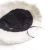 ベレットラムフェイクファーアッパバケットハット冬の温かいテディベルベット帽子女性のためのレディボブパナマアウトドアフィッシャーマンカプスベット