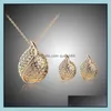 Earrings Necklace Bridesmaid Jewelry Set Wedding Long Pendants Indian African Jewellery Party Sets Drop Delivery Dhlrw