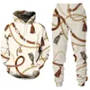 Men's Tracksuits Autumn Winter Men Sports Suit 2 Pieces Hoodie Pants Couple Outfits Fashion Printed Long Sleeve Sweatshirt Tracksuit Sets 230215