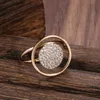 Band Rings Kinel Hot Full Paved Natural Zircon Women's Ring Terndy 585 Rose Gold Unique Design Wedding Party Daily Jewelry Best Gift Girls G230213