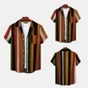Men's T Shirts Mens Print Casual Shirt Short Sleeve Turndown Collar Blouse