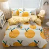 Beddengoed sets Yanyangtian cartoonpatroon 4 -koppig platte plaat quilt deksel kussensloop kussensloop Familie laken kinderbeddenset 4 -stuk set 230214