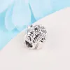 925 Sterling Silver Openwork Dancing Queen Bead Fits European Jewelry Pandora Style Charm Bracelets