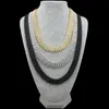 Catene Hip Hop Mens 4 Row Tennis Collane Iced Out Strass Oro Silvercolor Colore nero 30 pollici Bling JewelryChains