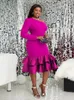 Plus Size Dresses Dress Women One Shoulder Sexy Ruffle One-step Skirt Cocktail Party Slim Formal Elegant Prom