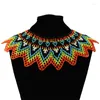Choker handgjorda pärlor halsband för kvinnor bohemisk etnisk färgstativ stativ akrylparti Gypsy feminina