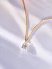 Classique plaqué or Zircon poire forme pendentif dame cristal goutte d'eau collier 925 bijoux en argent Sterling clavicule chaîne tour de cou