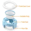 Seat Covers Baby Pot Portable Potty Training Seat For Toddler Kids Foldbar Training Toalett för resor med resväska och förvaringspåse 230214