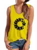 Women's Tanks Dog Sunflower Print Funny Women Tank Tops 2023 Summer Casual Sleeveless Femme Tee Shirt Ropa Aesthetic Clothes