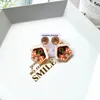 Stud Earrings Christmas Gifts For The Year 2023 Korean Fashion Jewelry Cute Acrylic Winter House Snowman Cup Women