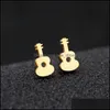 Earrings Necklace Stainless Steel Jewelry Sets Guitar Lovers Engagement Set Drop Delivery Dh5Kw