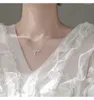 Chains Silver Color Necklace For Women Rose Gold Jewelry Zircon Flashing Design Simple Temperament Clavicle Chain Female Luxury INEFFA