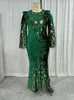 Plus Size Dresses TOLEEN Women Maxi Long 2023 Green Luxury Sequin Chic Elegant Muslim Turkish African Evening Party Clothing