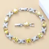 Lien Bracelets Impressionnant Jaune Cubique Zircone Bijoux De Mode Couleur Argent Pour Les Femmes Costume Bracelet Longueur 21.5 CM Chaîne