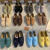 Loropiana Desiner Shoesオンライン柔らかい快適な快適なイタリアンローファーズレディースLPレザースラッカーシューズスエード女性シューズ58