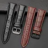 Watch Bands Watch strap 23mm 24mm 26mm 28mm big width Black brown Mens Alligator Genuine Leather Watch Strap Band bracelets 230214