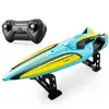 Electric/RC Boats 35 KM/H RC High Speed Racing Boat Speedboat Remote Control Ship Water Game Kids Toys Children Gift remote control boat 230214