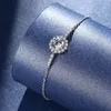 Link Bracelets Chain Stylish Elegant Classic Ladies Bracelet 925 Sterling Silver VVS1 D Color 1 Moissanite Round Girl Jewelry GiftLink