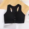 Camisoles Tanks Damen Frontknopf Yoga Stoßfest Kein Stahlring Sport-BH Freizeit Laufunterwäsche Konventionelles Sportbekleidungs-Tanktop