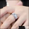 С боковыми камнями золотые кольцо мужчины Moissanite Classic Trend Trend Luxury Mens Banquet Jewelry Drop Delive Dhlvn