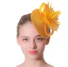 ヘッドピースバンケット帽子ネットヤーントップウェディングヘッドドレスフェザーヘアピンヘアアクセサリーパーティー魅惑のための帽子