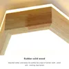 天井ライト1/2/3ヘッドLEDランプベッドルームダイニングリビングルーム六角形のランプシェード木製の日本の屋内の家の装飾