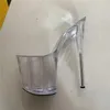 Fashion Thin Sexy Sandals Shoes Heel 20cm Tube Dance Transparent Sole Paint Custom Made 97003