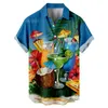 Mäns casual skjortor 2023 Loose Breattable 3D Print trendig cool mode Hawaiian Beach Party Tops Kort ärmar Summer Men's Tee