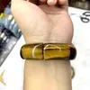 Strand amarelo Tigre Stone Breads Bracelet Natural Gemstone Jewelry Bangle for Man Gift Wholesale