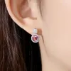 Retro Micro Set Zircon Colorful Square Gemstone Drop Earrings Jewelry Fashion Women S925 Silver High end Earrings for Women Wedding Party Valentine's Day Gift SPC