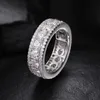 Unisex Mode 925 Sterling Silber Bling Moissanit Diamant Ring für Männer Frauen Schmuck Geschenk Größe 6-12