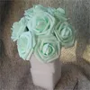 Dekoracyjne kwiaty Mint Roses Spring Wedding 3 "Sztuczny wystrój kwiatowy 100 łodyg do ciasta Topper bukiet stequet corsage lnpe032