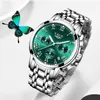 Zegarek na rękę Lige Lige Ladies Top marka luksusowa moda ze stali nierdzewnej zegarek dla chronografu kwarcowy zegar Waterproof Wristwatchbox 230215