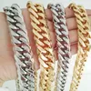 Chains 7"-40" 13/16mm Cool Heavy Silver/Gold Color Curb Cuban Necklace 316L Stainless Steel Mens Classic JewelryChains