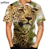 Men's T Shirts 2023 Fashion Animal Shirt 3D Print Cheetah Cool For Men Women Casual Summer Sports Tops Tee