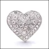 CLASPS HOOKS POCHOTHER TRENDY CRYSTAL RHINESTONE Love Heart Snap Button Class 18mm Metal Decorative Zircon Button Charms f￶r DIY DHB3W