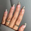 Valse nagels 24 stks lange vierkant Frans kleurrijke kist nep draagbare balletpers op afneembare volledige cover nagels tips