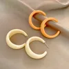 Hoop kolczyki pomarańczowy kształt sleeper oświadczenie biżuteria