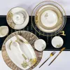 أدوات المائدة مجموعات Jingdezhen European Bone China Bowls و Chopsticks مزيج هدية إعطاء Jiapin الأدوات المائدة الخزفية بالجملة