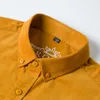 Chemises décontractées pour hommes à manches longues Vintage 100% coton chemise en velours côtelé poche plaquée unique col boutonné Standardfit qualité 230214
