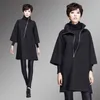 Vestidos casuais 2023 Mulheres de outono Moda Black Vestido assimétrico zíper solto blazer feminino elegante inverno Ta1059