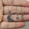 Chains 1pc Cute Crown Moon Stainless Steel Pendant Necklace Vintage Charms Necklaces Women Kids Girls Gift