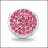 Clasps السنانير الجملة Rhinestone 18mm Snap Button Button Clasp Metal Round Charms for Snaps نتائج المجوهر