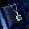 ペンダントネックレスHuitan Luxury Trenduy Women Necklace with Brillation Zirconia Silver Color Clavicle Chain Wedding Jewelry
