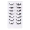 6D Faux Mink Eyelash 7 Par False Eyelashes Natural Wispy Curl Lash Extensions Mjuk bekväm återanvändbar grymhet gratis smink