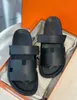 Verão de luxo sandálias masculinas sapatos marrom preto branco alça ajustável calçado conforto casual caminhada preguiçoso praia slide plana EU38-46BOX