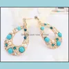 Pieno orecchini lampadici per donna Design Design coreano Crystal Drop Earring Rhinestone Geometric Pearl Bohémien consegna ebreo dhcru