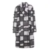 Women's Wool Blends Plaid Coat Women Runway Luxury Vintage Long Sleeve Warm Jacket Ladies Outwear Winter Tess22