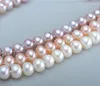 Chains 8-9 MM Natural PINK Purple White Pearl Necklace 18" 36"